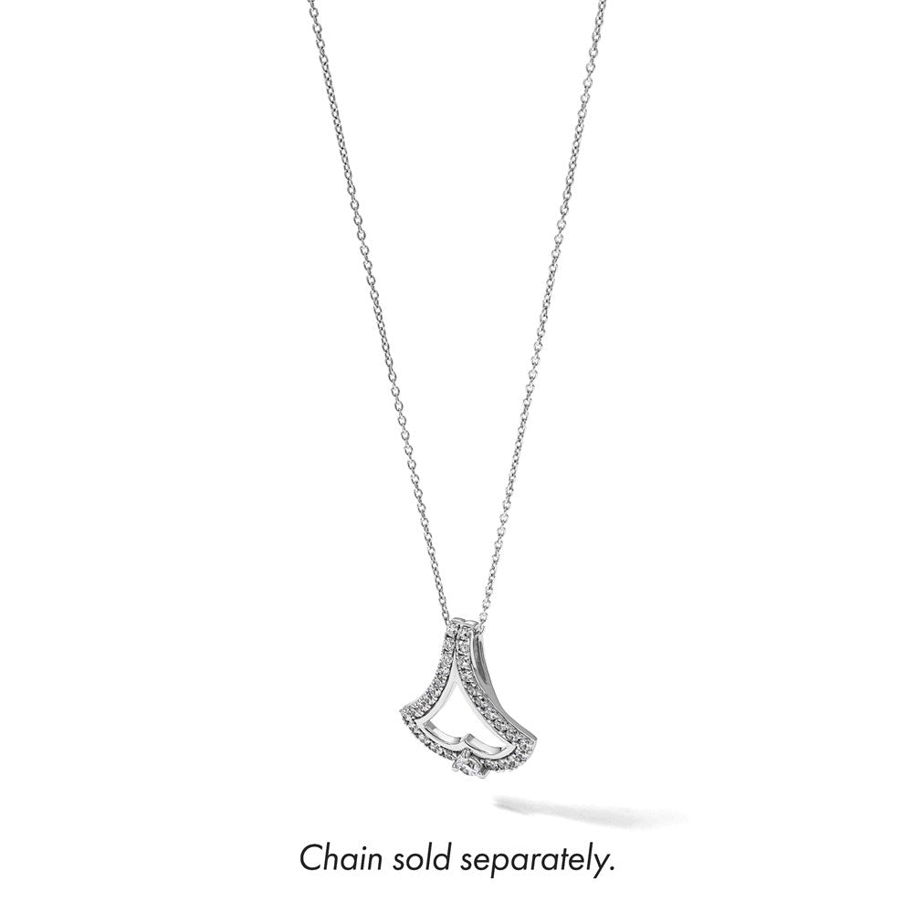 14k White Gold 1 ct Lab Grown Diamond VS/SI+ G+ Chain Slide Pendant