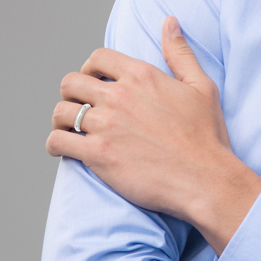 Platinum 5mm Comfort-Fit Milgrain Size 5.5 Wedding Band