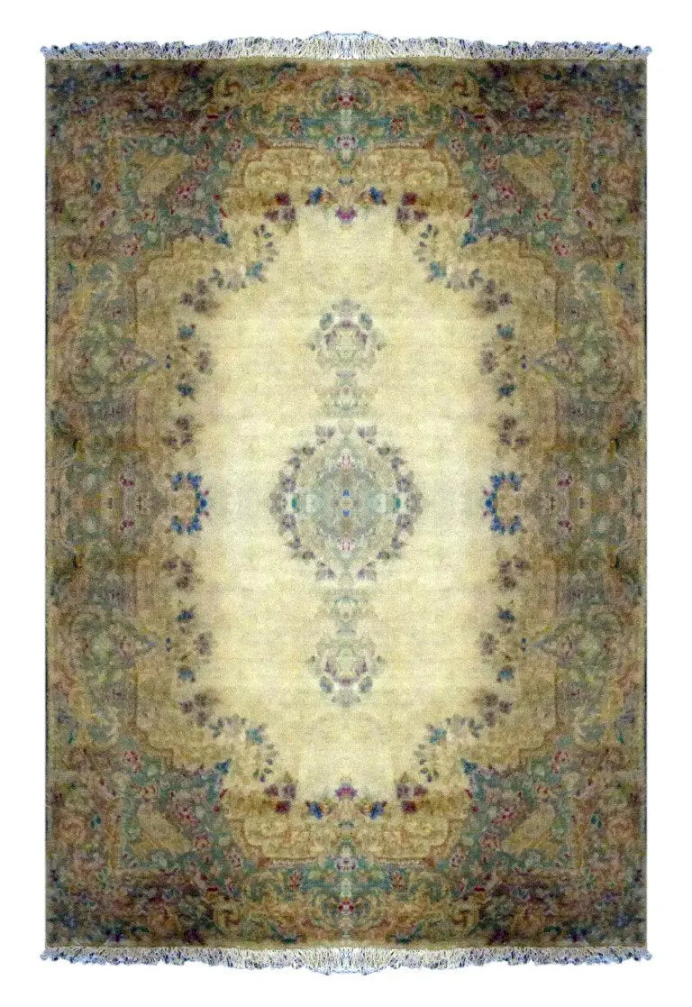 Persian Hand-Knotted Rug Made With Natural Wool & Cotton Color Beige 6'1" X 4'2" Pan0