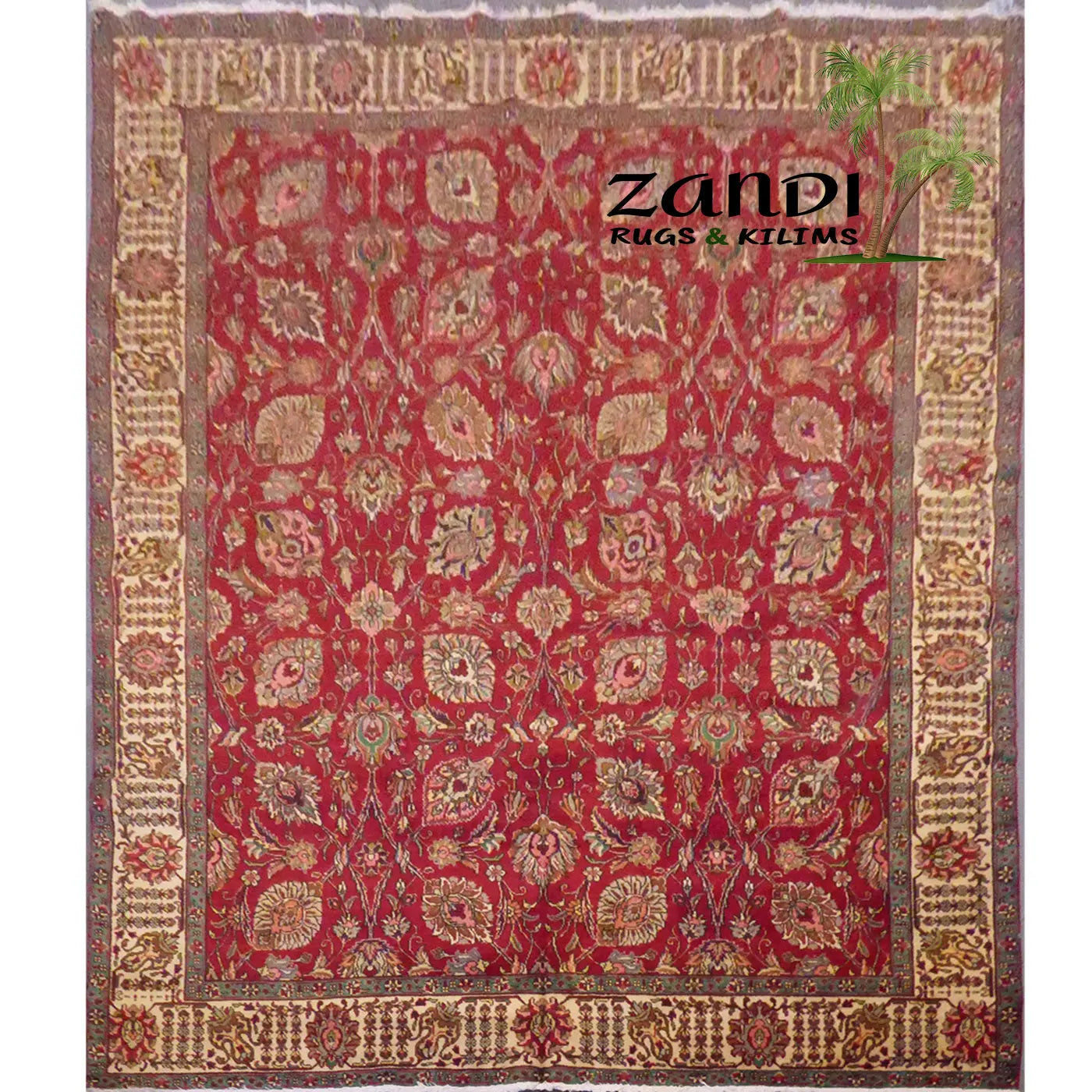 One Of The Kind Persian Kashan Rug 12'8" x 8'