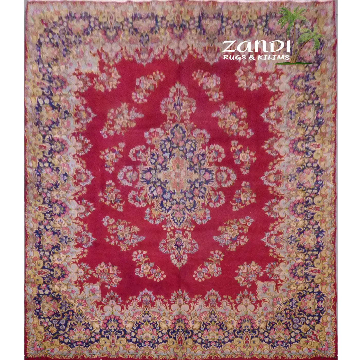 One Of The Kind Persian Kashan Rug 13'3" x 8'10"