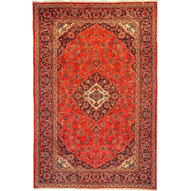 One Of The Kind Persian Kashan Rug 9'4" x 6'10"
