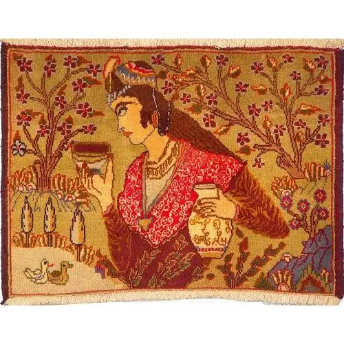 One Of The Kind Persian Tabriz Rug 2'5" x 1'9"