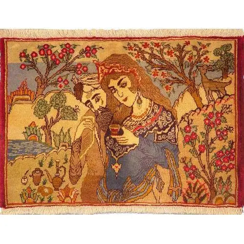 One Of The Kind Persian Tabriz Rug 2'7" x 1'9"