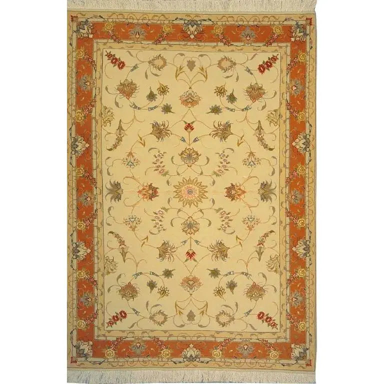 One Of The Kind Persian Tabriz Rug 4'10" x 3'4"