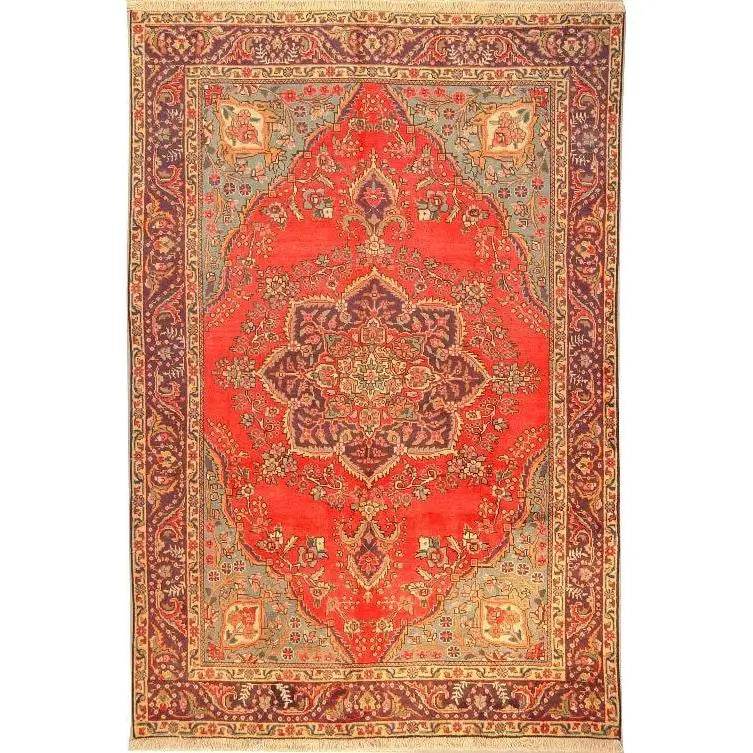 One Of The Kind Persian Tabriz Rug 9'7" x 6'4"