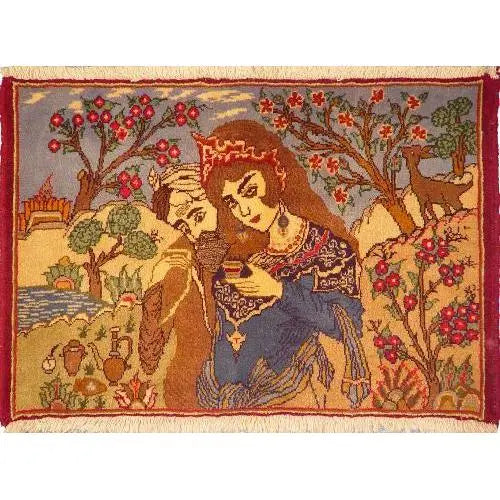 One Of The Kind Persian Yazd Rug 2'7" x 1'9"