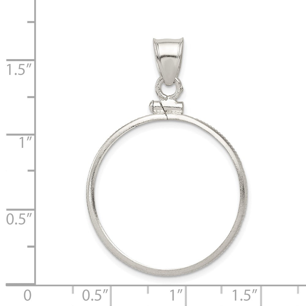 Sterling Silver 26.4 x 1.8mm Susan B. Anthony Screw Top Coin Polished Bezel