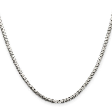 Sterling Silver 2.5mm 8 Sided Box Chain