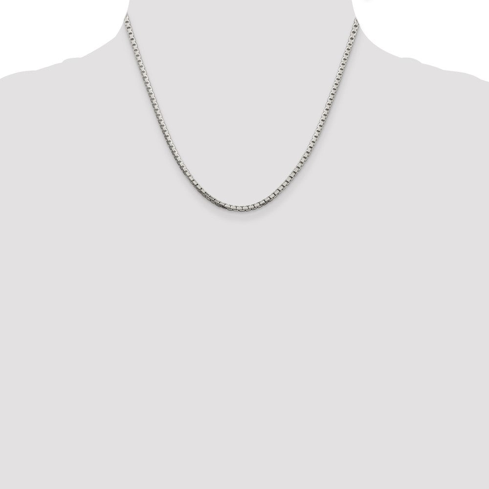 Sterling Silver 2.5mm 8 Sided Box Chain