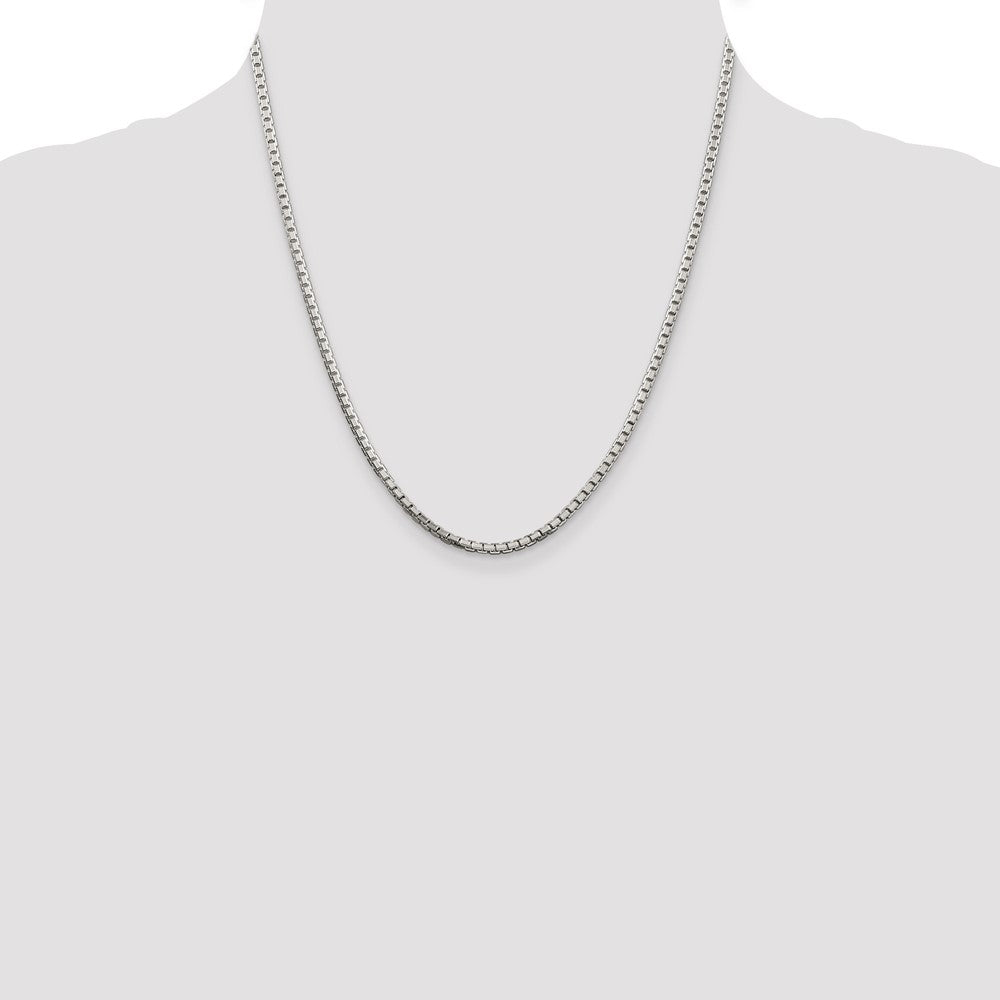 Sterling Silver 2.5mm 8 Sided Box Chain