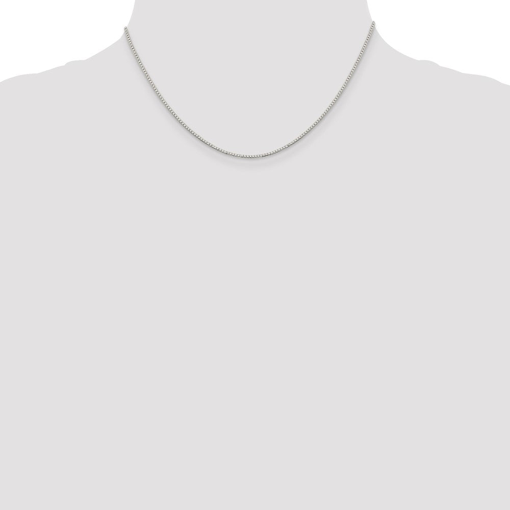 Sterling Silver Rhodium-plated 1.1mm Box Chain