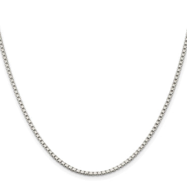 Sterling Silver Rhodium-plated 2mm Box Chain