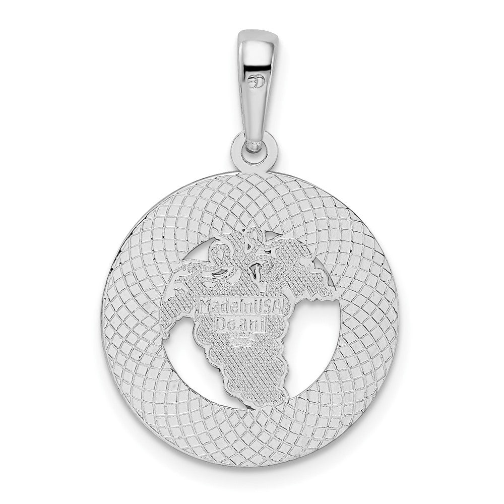 Sterling Silver Rhodium-plated Enamel Traverse CityMi w/Grapes Pendant