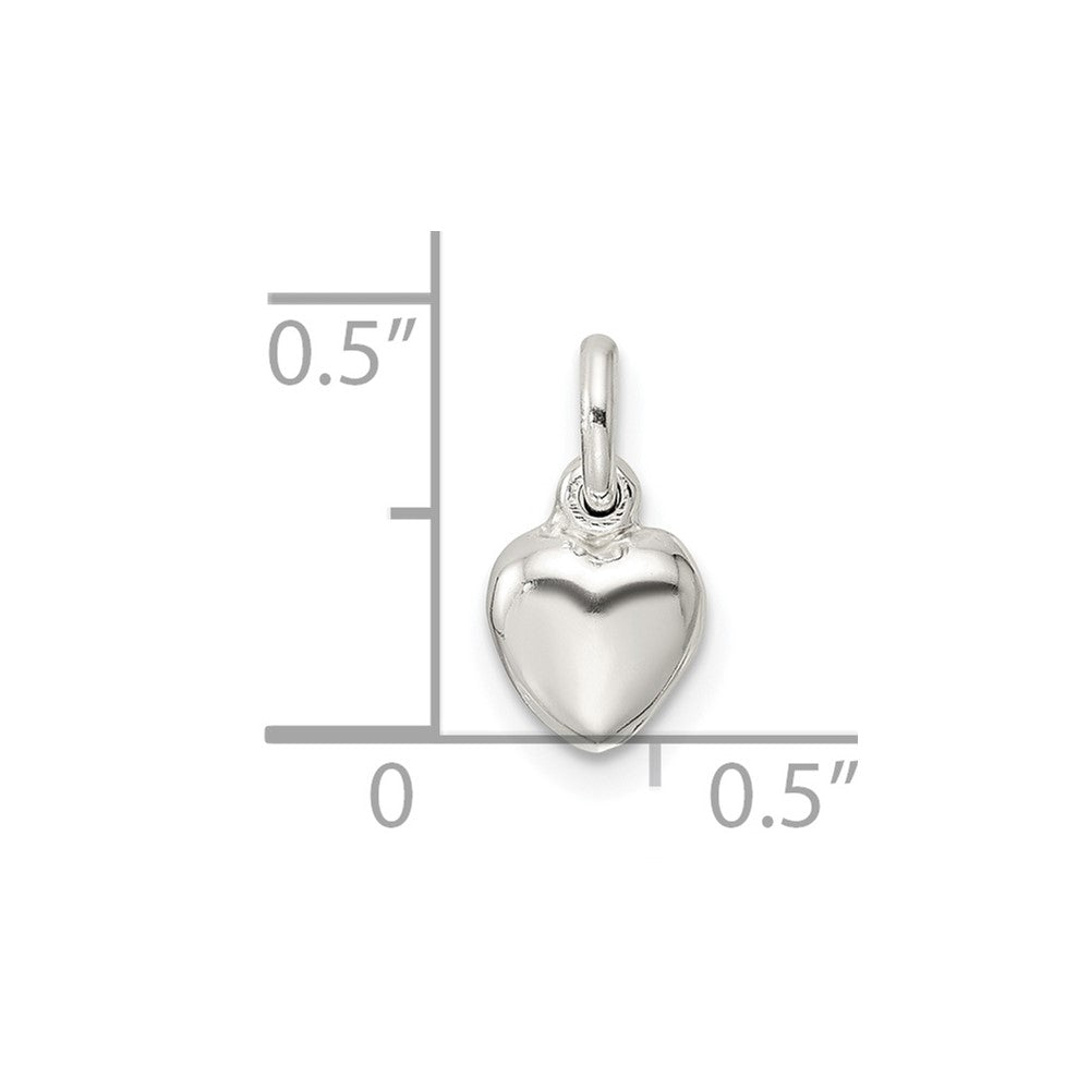 Sterling Silver Small Puffed Heart Charm