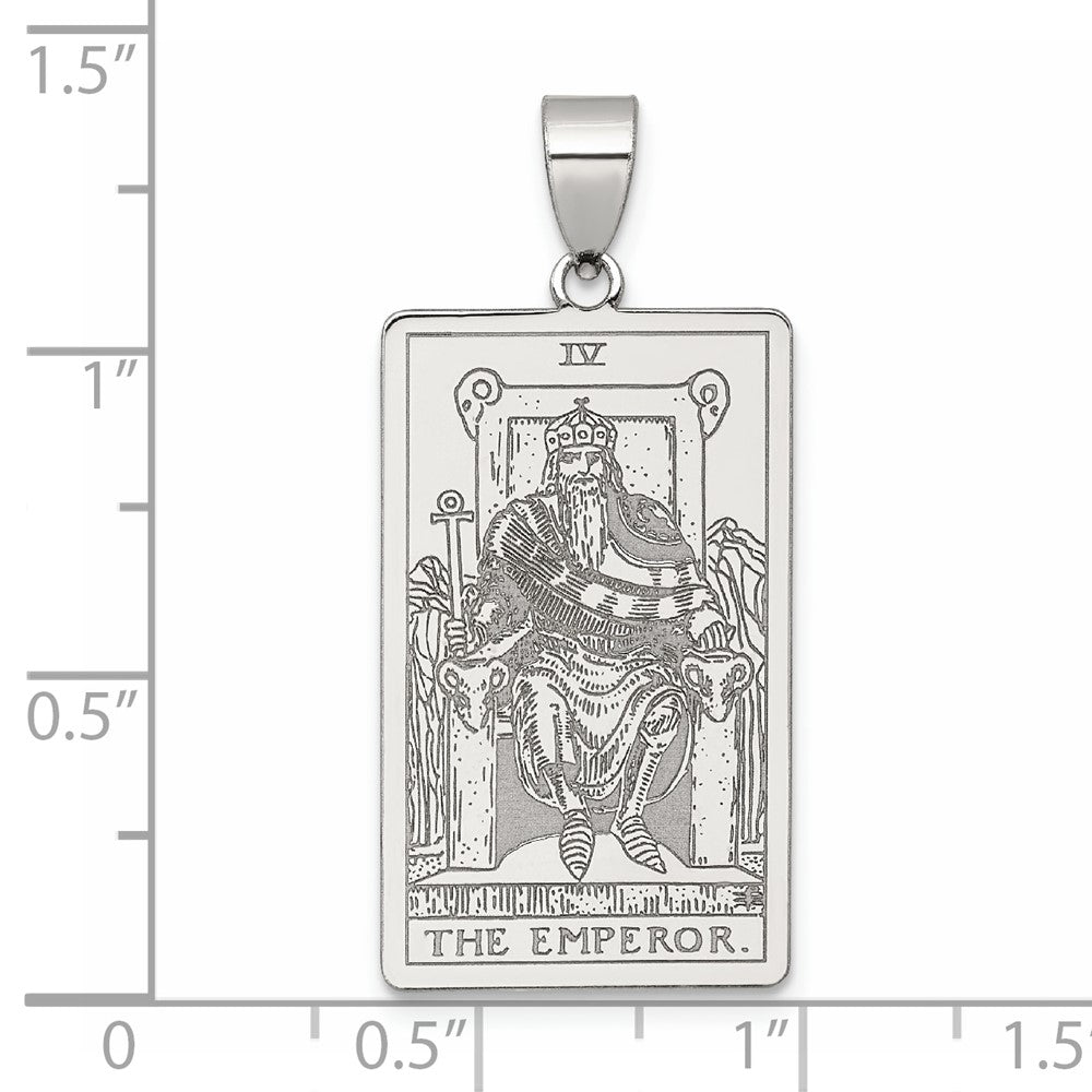 Sterling Silver The Emperor Tarot Card Pendant