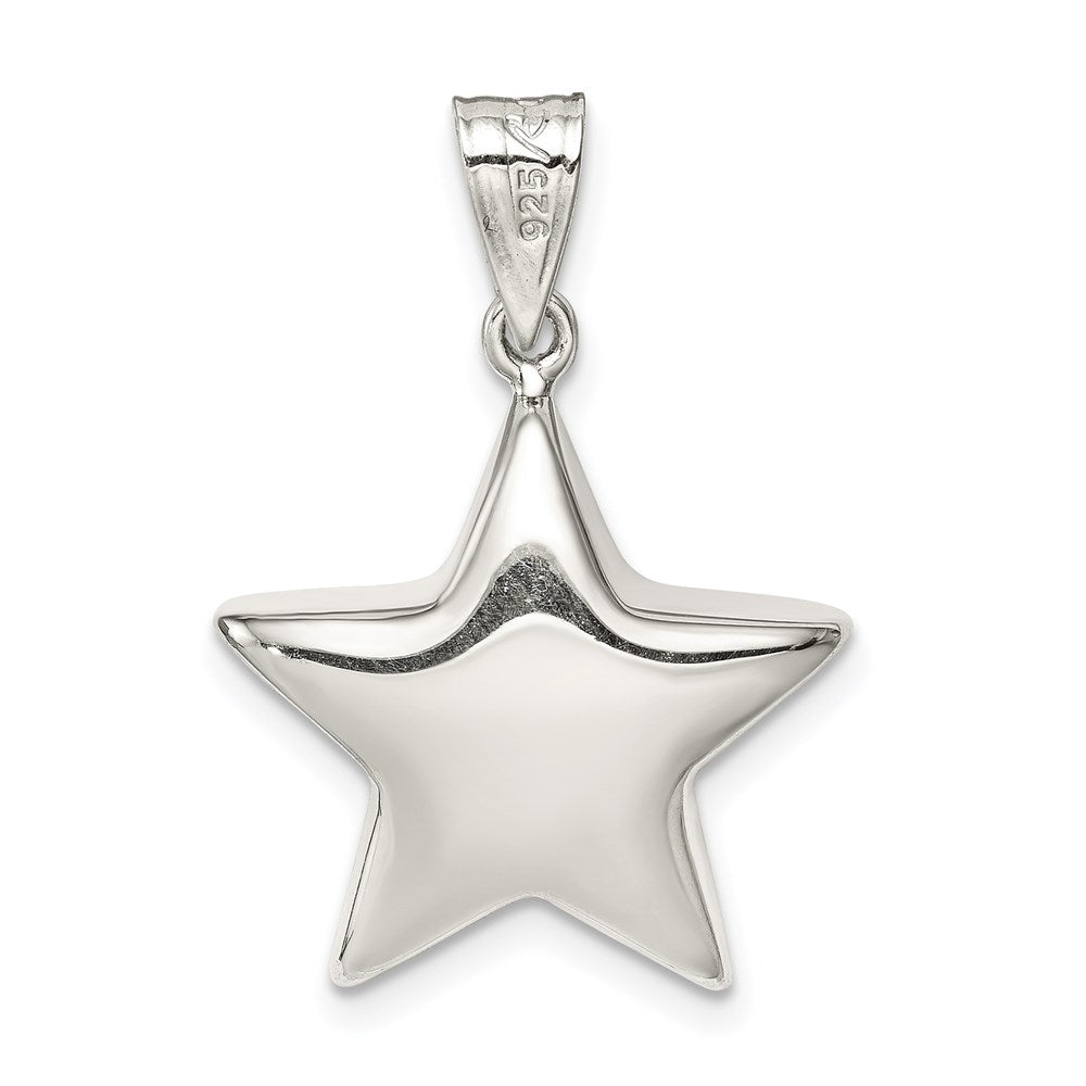 Sterling Silver Rhodium-plated Star Charm