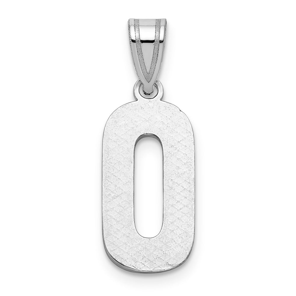 Sterling Silver Rhodium-plated Letter O Initial Pendant
