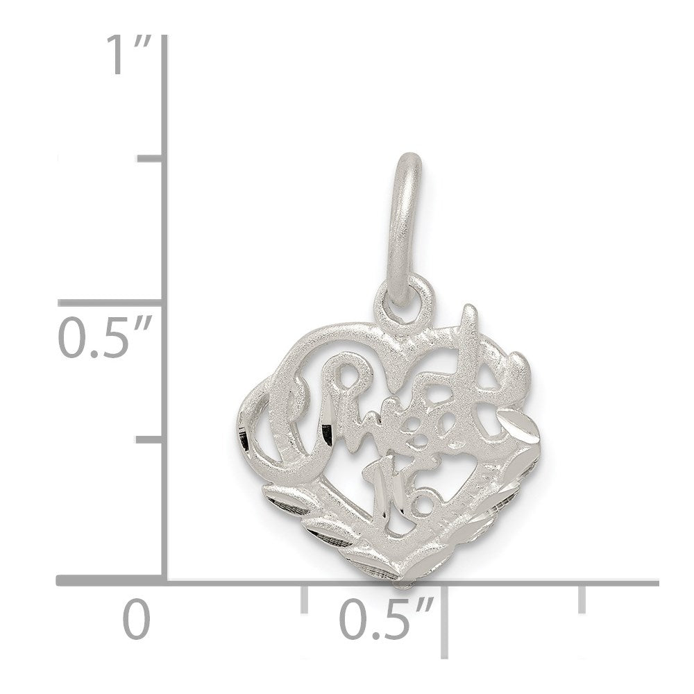 Sterling Silver Sweet 16 Charm