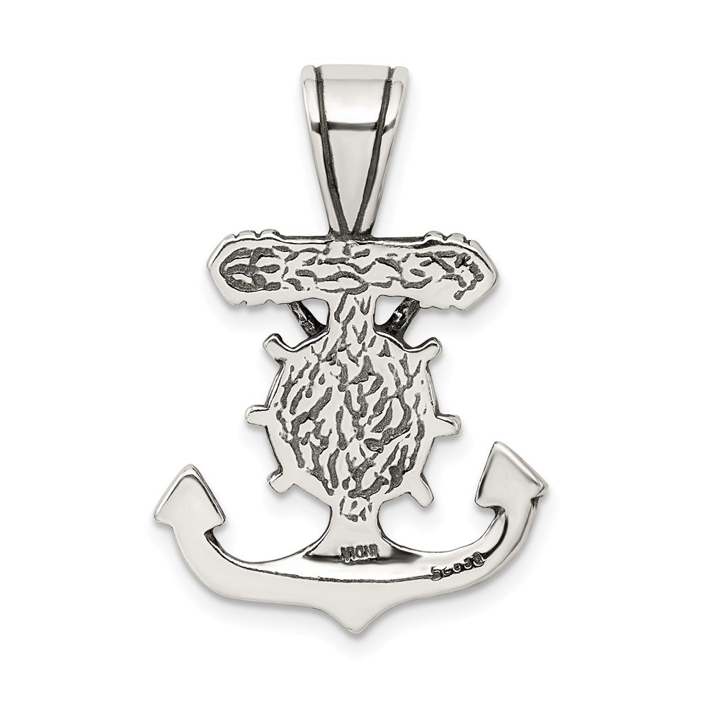 Sterling Silver Antiqued Mariner's Crucifix Pendant