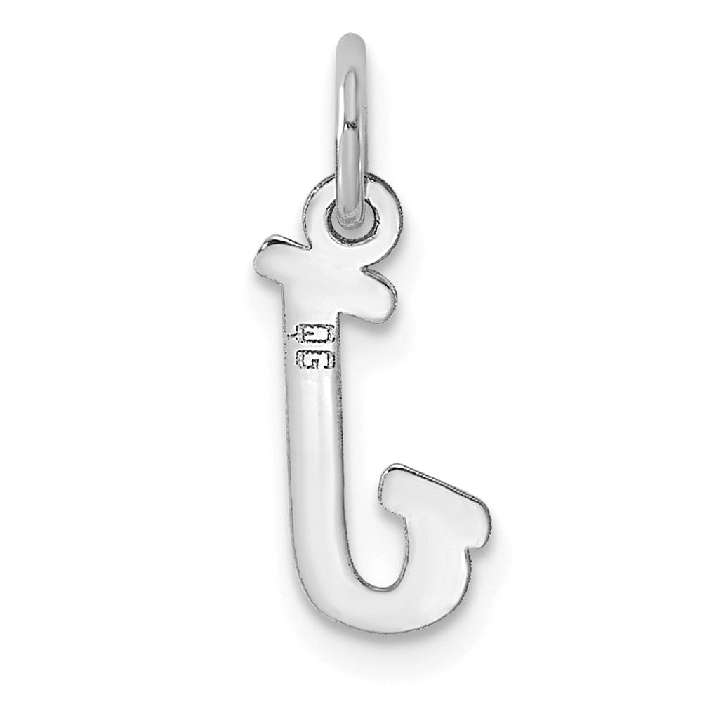 Sterling Silver Rhodium-plated Script Letter J Initial Charm