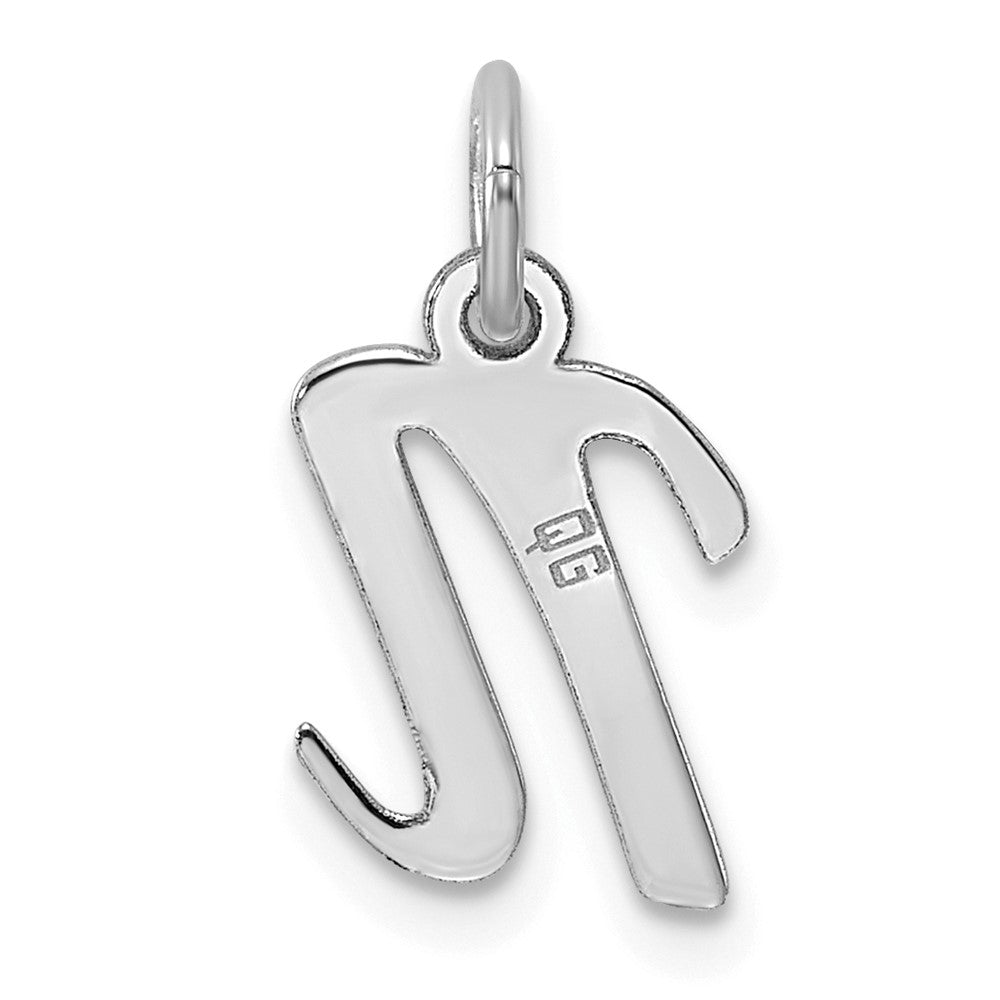 Sterling Silver Rhodium-plated Script Letter N Initial Charm