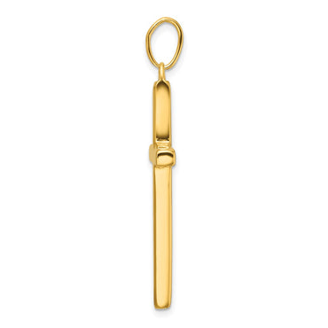 Sterling Silver Gold-tone Polished Cross Pendant
