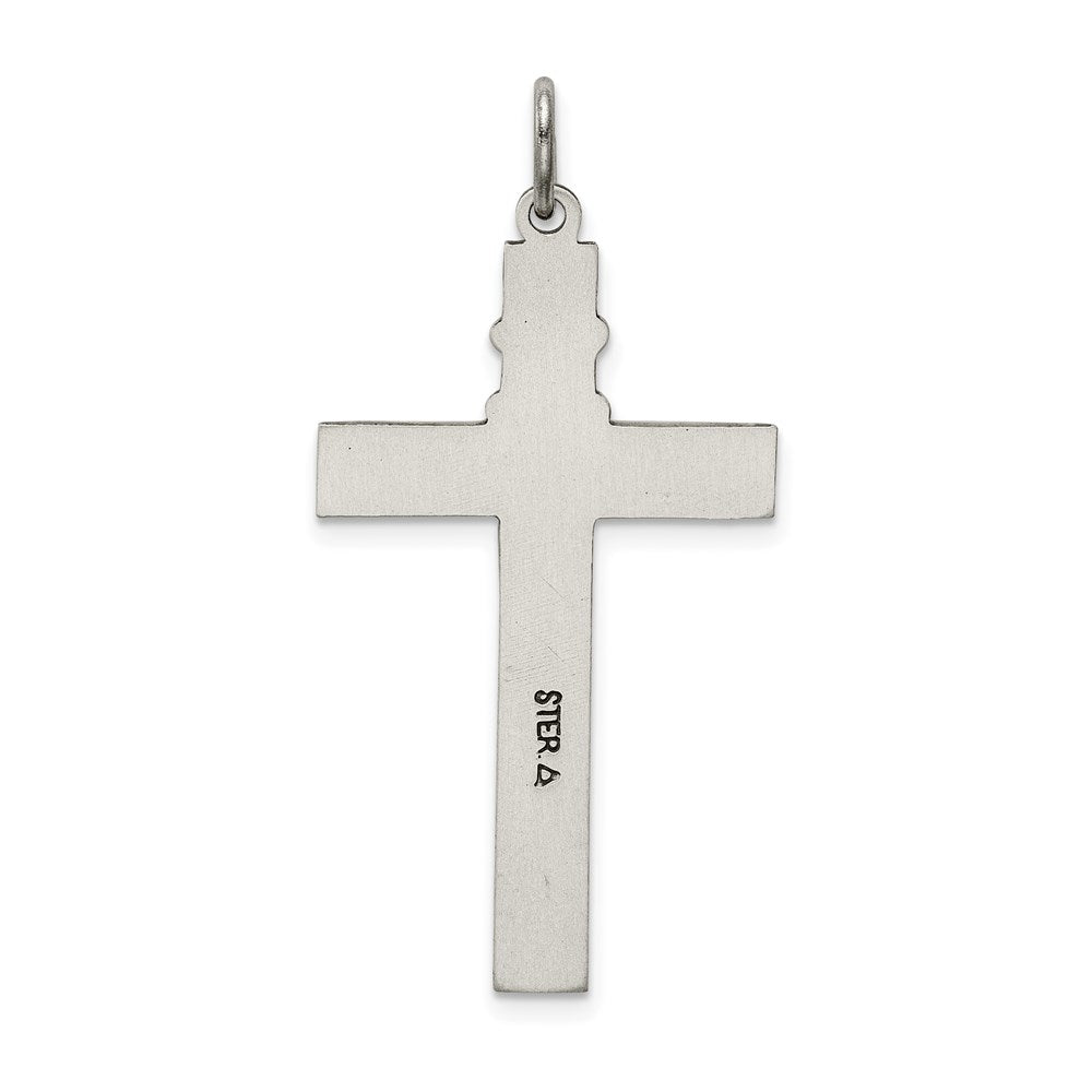 Sterling Silver Antiqued Rosary Cross Pendant