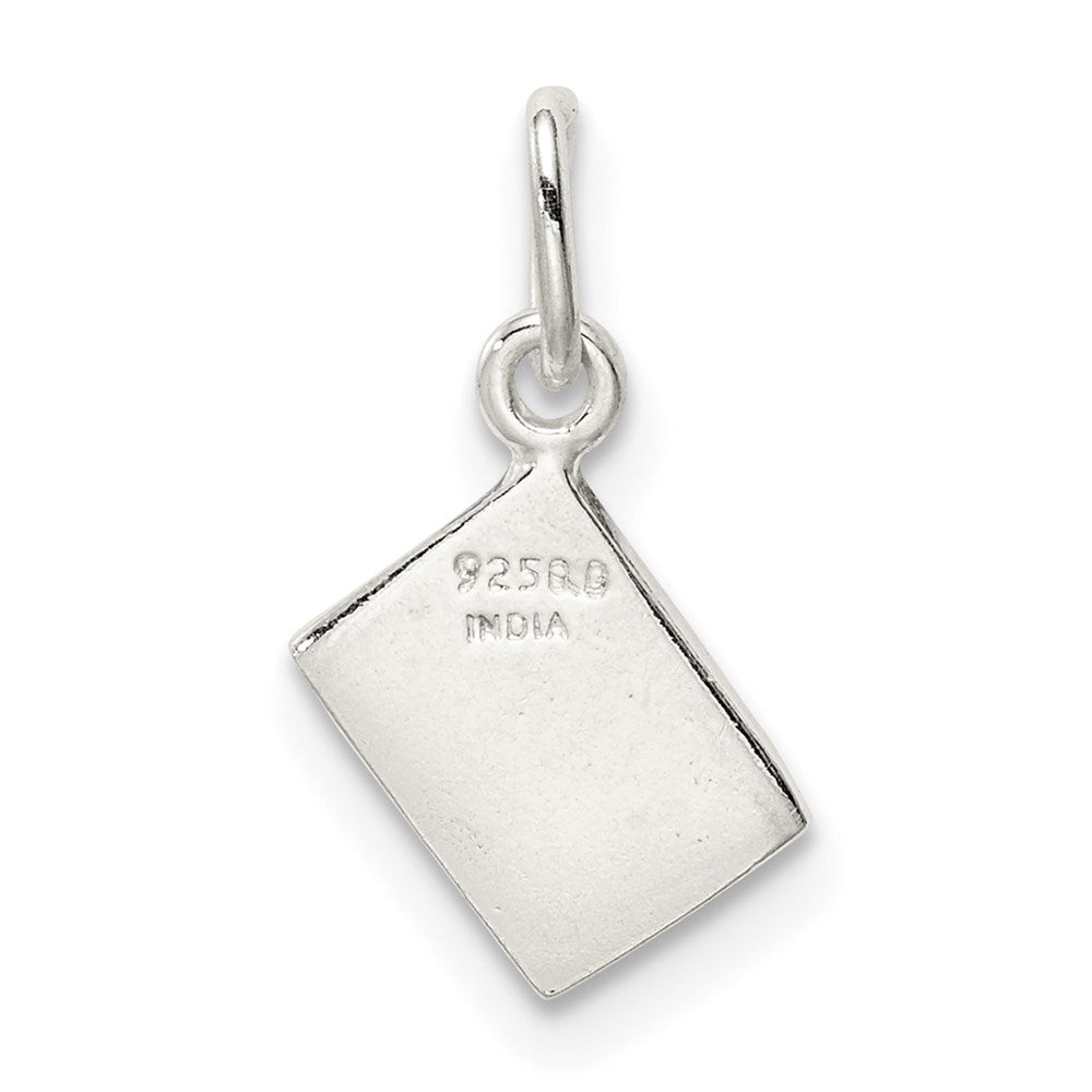 Sterling Silver Enameled Ace Of Hearts Card Charm