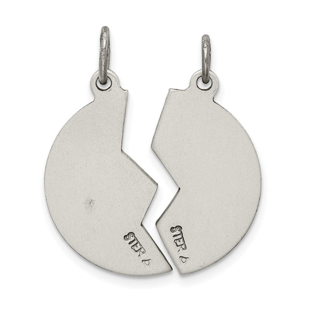 Sterling Silver Satin Antiqued 2-Piece Mizpah Pendant