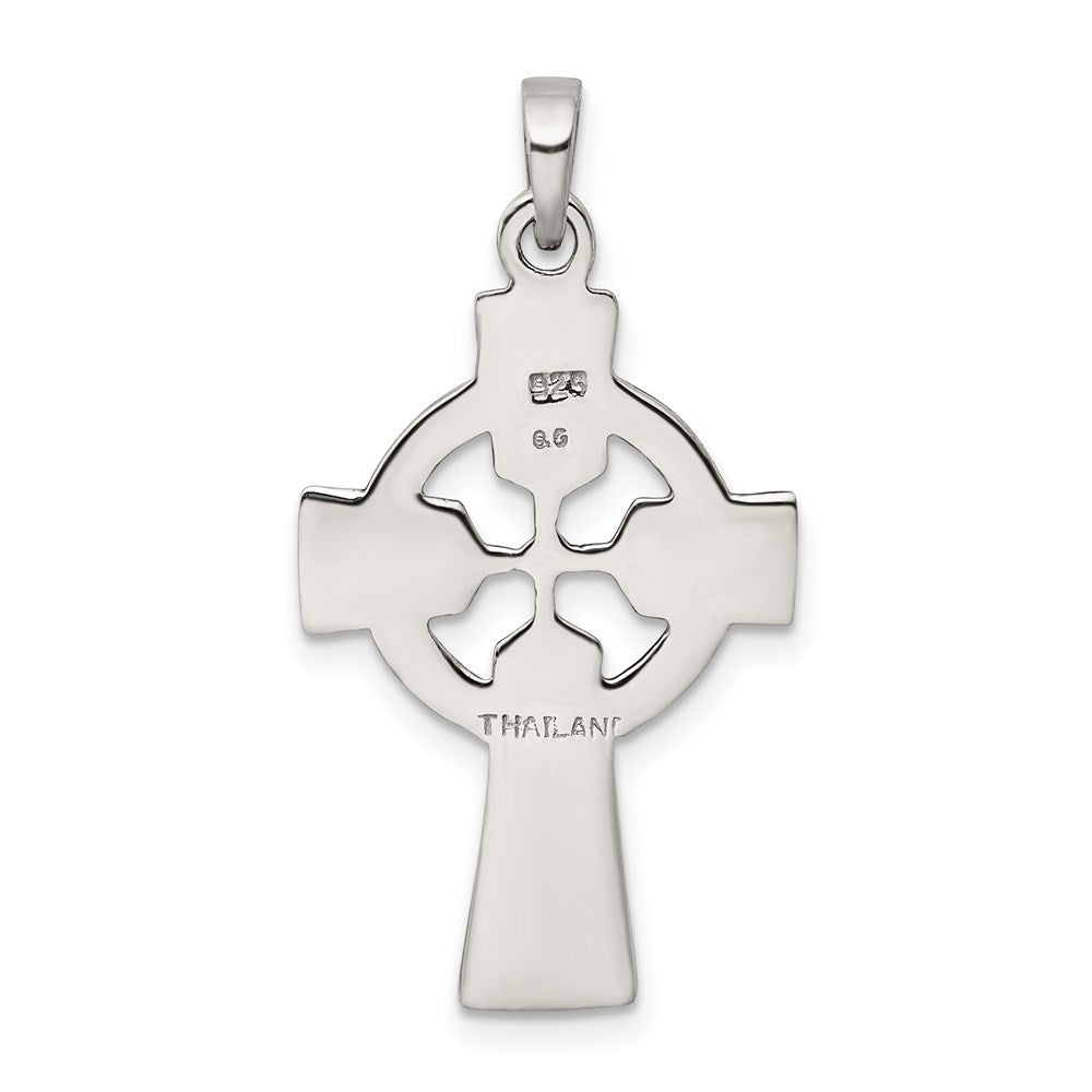 Sterling Silver Polished and Antiqued Celtic Cross Pendant
