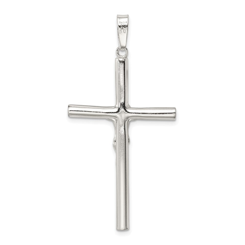 Sterling Silver Polished Hollow Crucifix Pendant