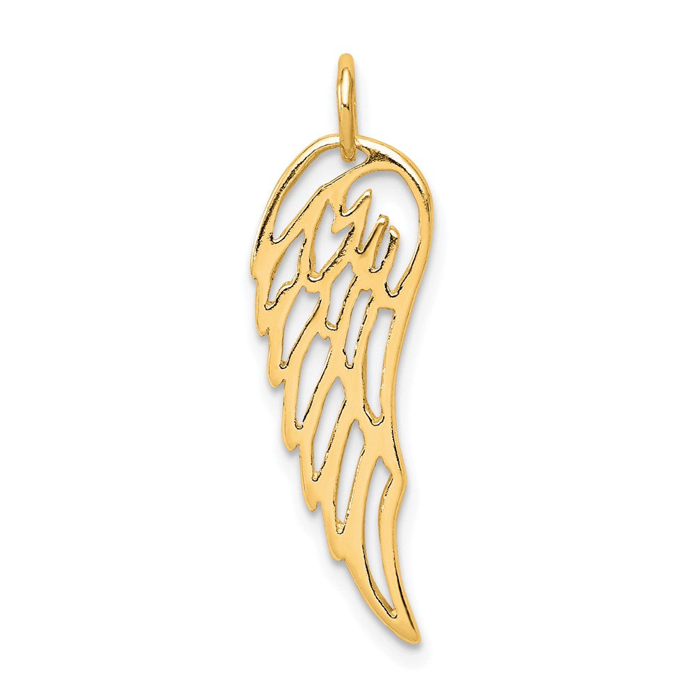 Sterling Silver Gold-tone Polished Angel Wing Charm