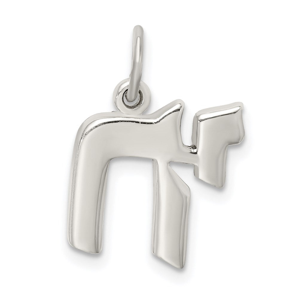 Sterling Silver Polished Chai Life Symbol Charm