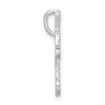 Sterling Silver Polished & Textured Letter F Initial Chain Slide