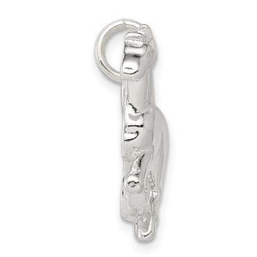 Sterling Silver Polished & Textured Horse Pendant