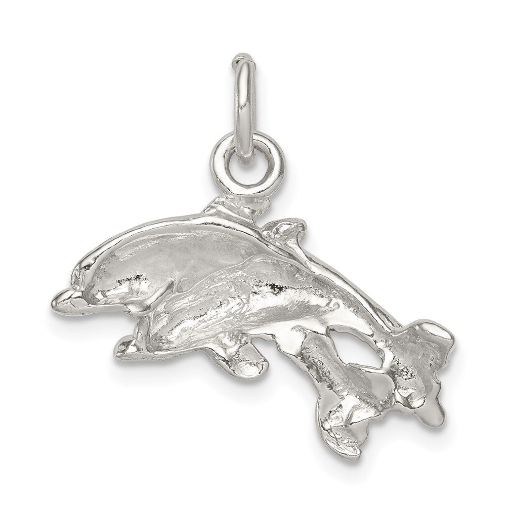 Sterling Silver Dolphins Charm