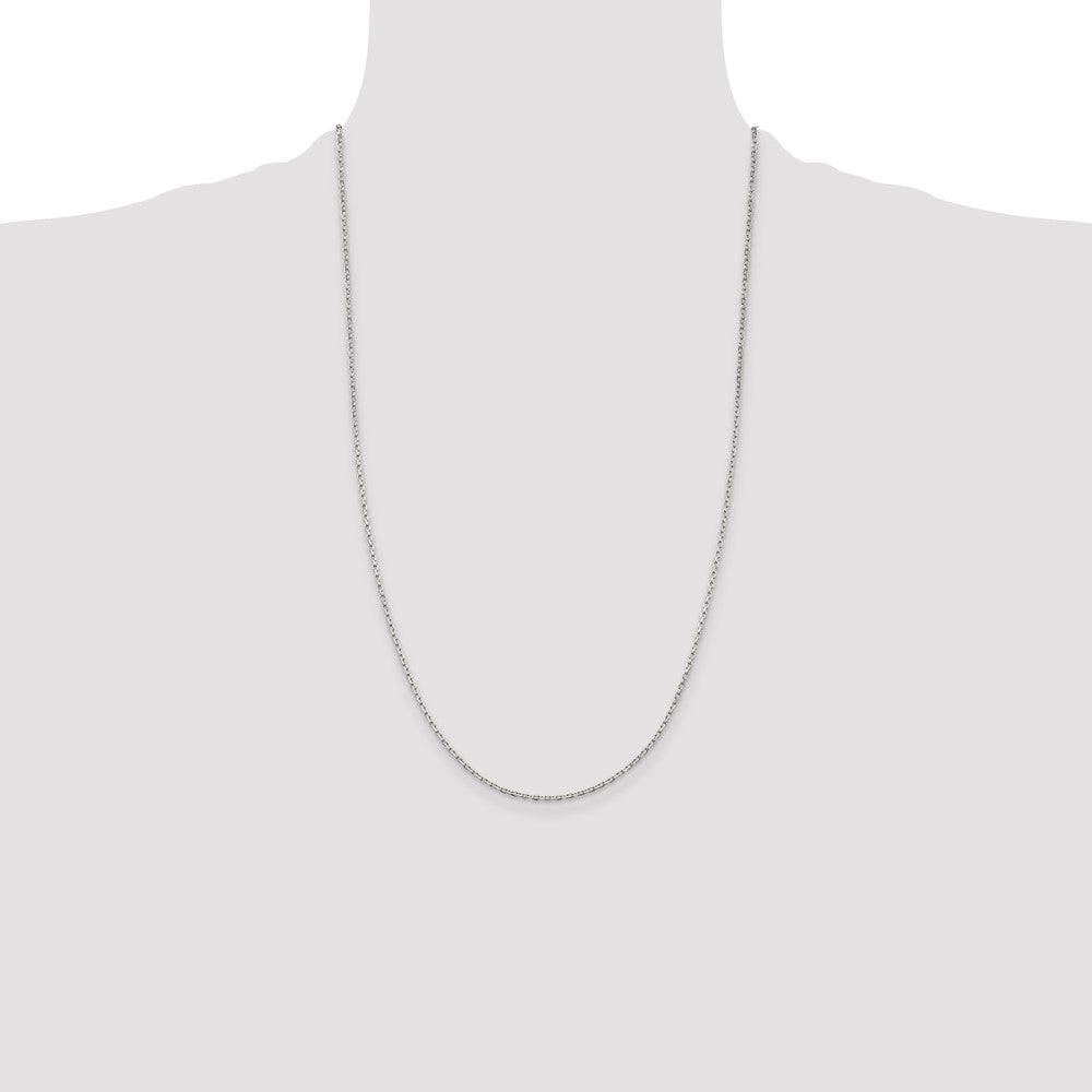 Sterling Silver 1.5mm Beveled Oval Cable Chain