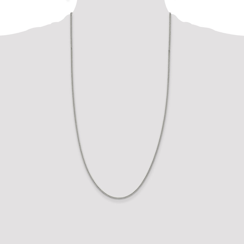 Sterling Silver Rhodium-plated 2mm Curb Chain
