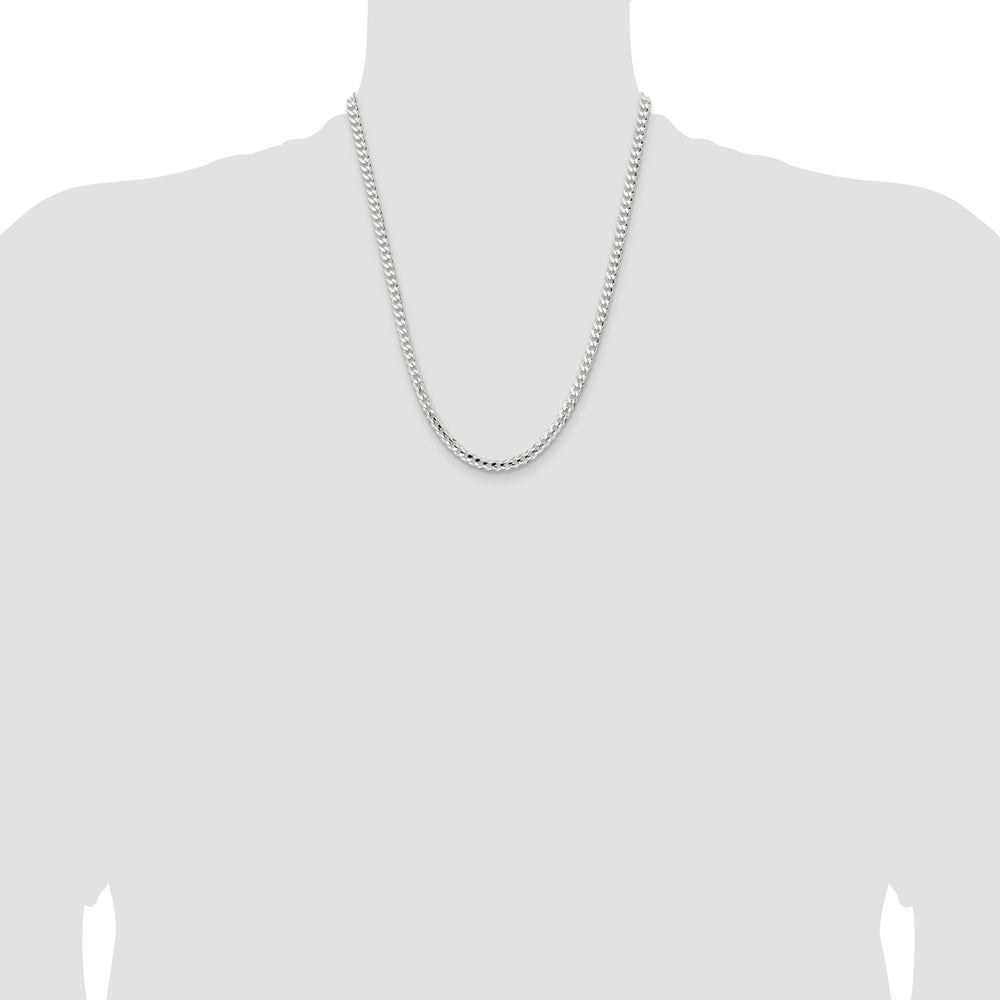 Sterling Silver 4.5mm Concave Beveled Curb Chain