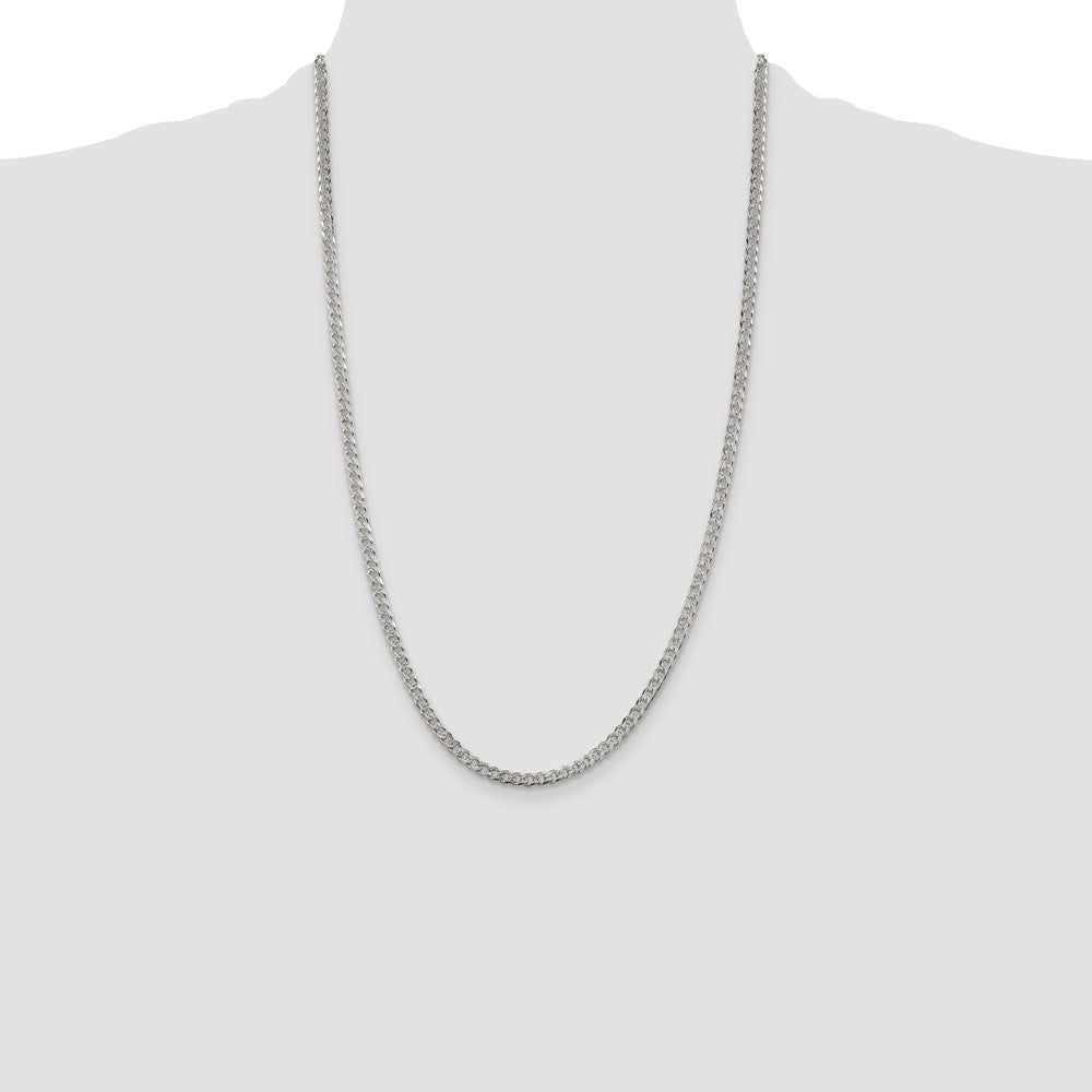 Sterling Silver 3.8mm Pavé Curb Chain