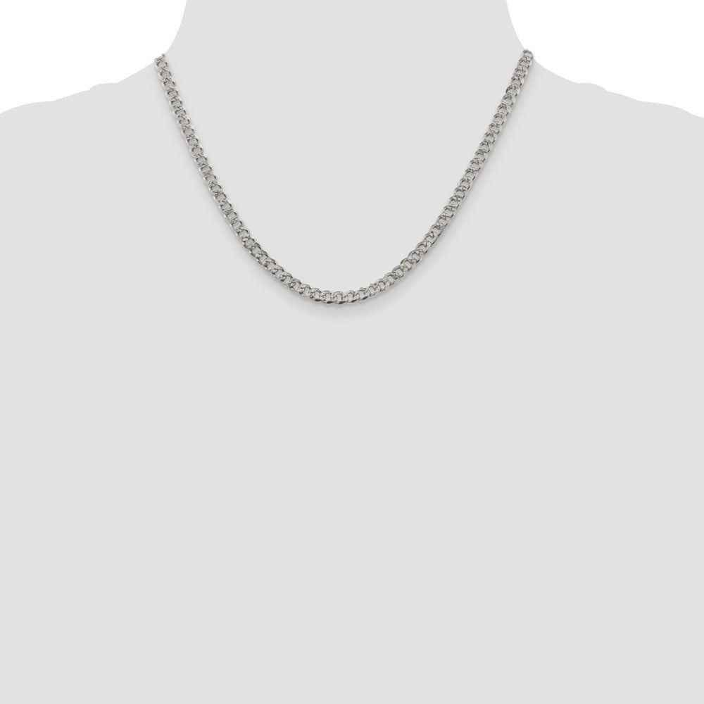Sterling Silver 4.5mm Pavé Curb Chain