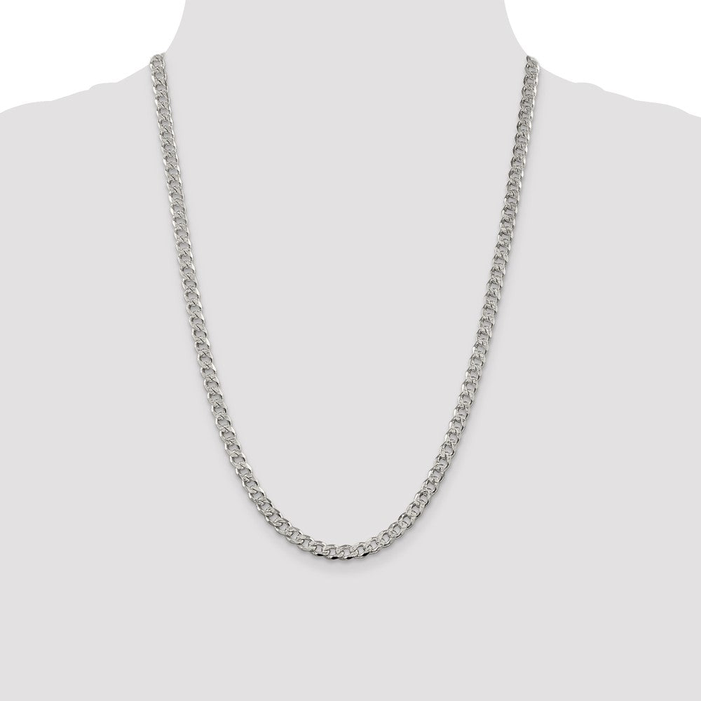 Sterling Silver 5.5mm Pavé Curb Chain