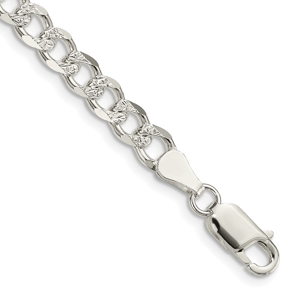 Sterling Silver 5.5mm Pavé Curb Chain