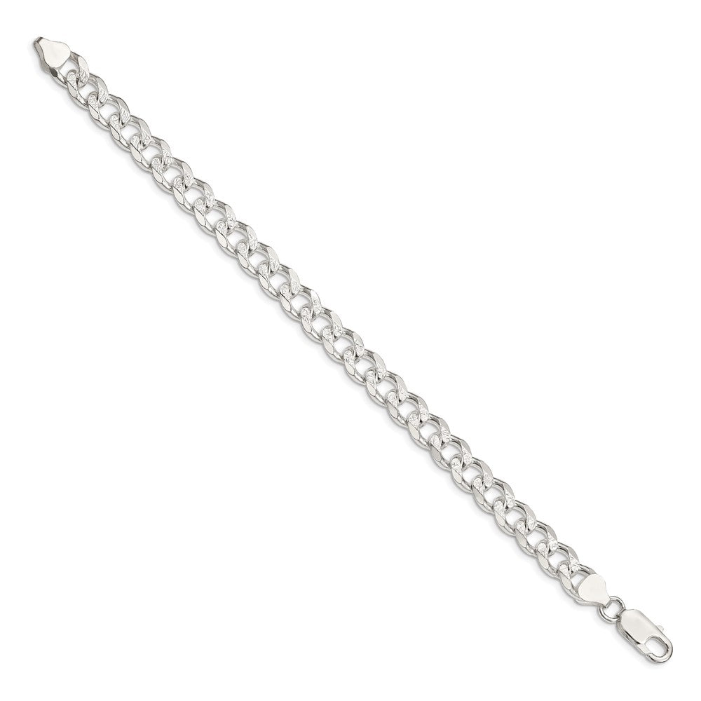 Sterling Silver 8.3mm Pavé Curb Chain