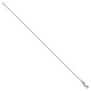Sterling Silver Rhodium-plated 1mm Cable Chain Anklet