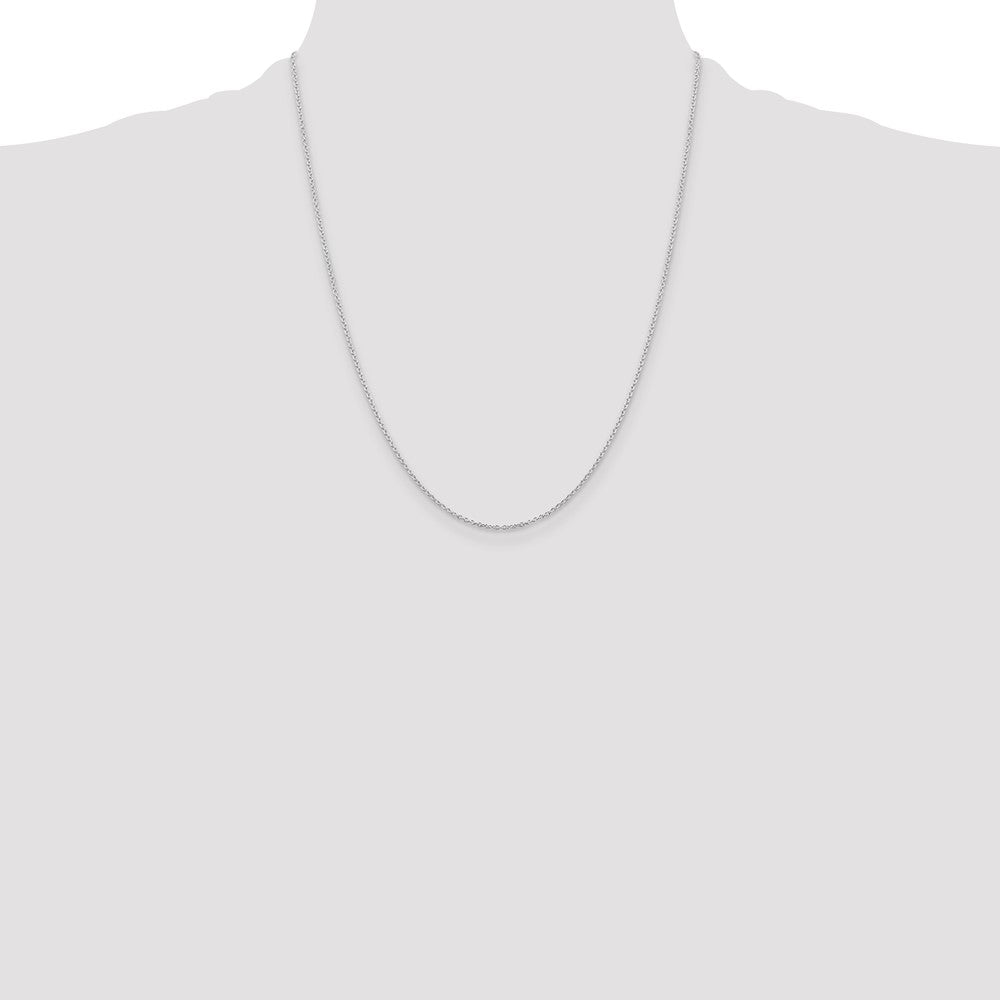 Sterling Silver Rhodium-plated 1.25mm Cable Chain w/4 in ext.