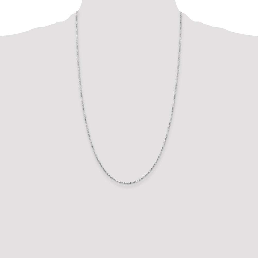 Sterling Silver Rhodium-plated 1.5mm Cable Chain