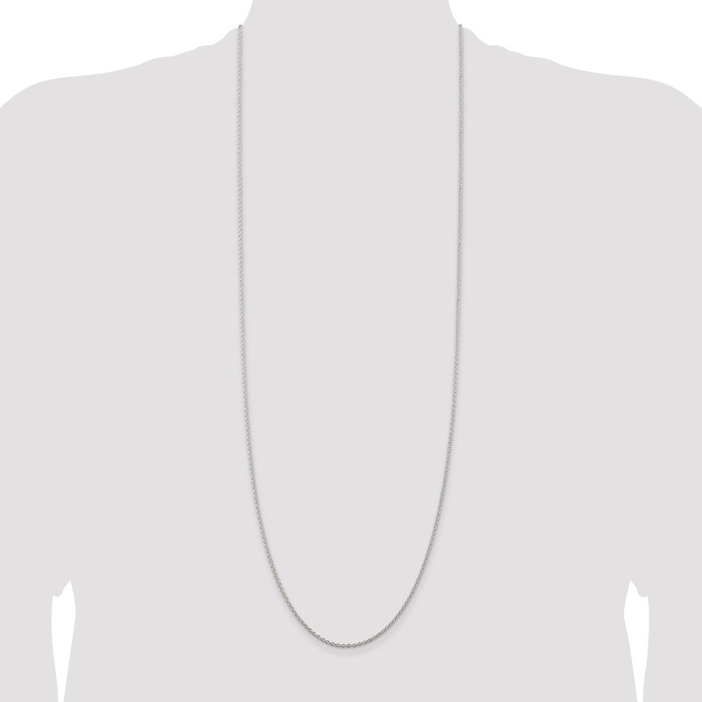Sterling Silver Rhodium-plated 1.95mm Cable Chain