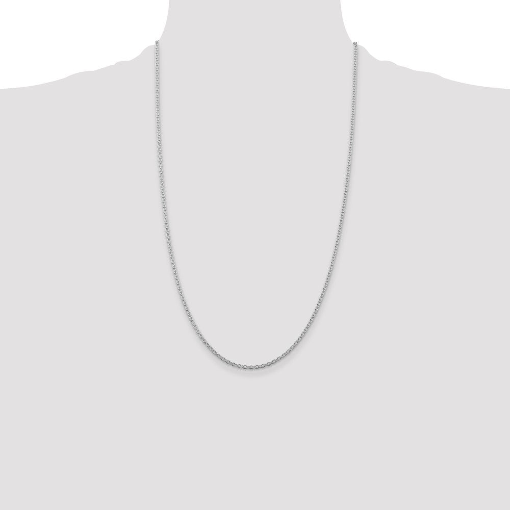 Sterling Silver Rhodium-plated 2.25mm Cable Chain